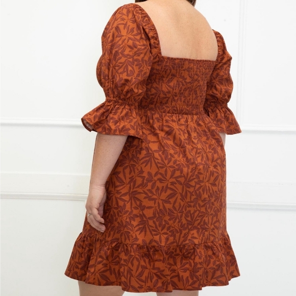 Eloquii Elements Square Neck Smocked Bodice Dress Size 26 - Picture 2 of 5